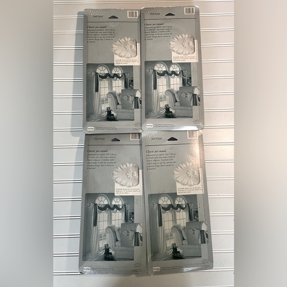 Graber Neo Classic Collection Screw In Nautical Shell Finials 4 Pks of 2-8 total - Picture 2 of 4